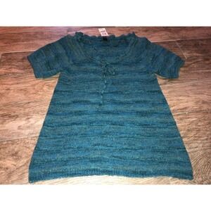 New Womens Style Co Sweater Size Small Short Sleeve Casual Career Blue